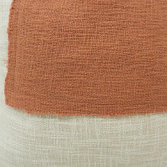 Terracotta Patchwork Cotton Cushion Cover with Fringe Border – 45x45 cm | Boho Textured Throw Pillow Cover