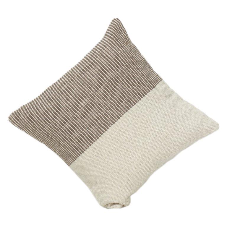 Housse de coussin en coton tissée à la main 45x45 cm – Design minimaliste texturé bicolore | Housse de coussin décorative faite à la main - Bulk manufacturer & supplier from Panipat, India