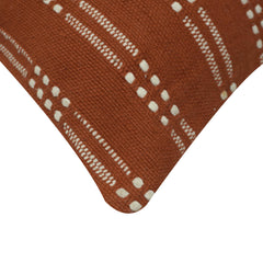 Handwoven Cotton Cushion Cover 45x45 cm | Rust Brown Woven Textured Throw Pillow Cover | Modern Boho Decorative Cushion Cover | Hidden Zipper | 100% Cotton