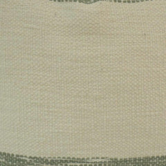 Handmade Cotton Cushion Cover 45x45 cm | Woven Green Border Decorative Pillow Cover | Minimal Rustic Home Décor