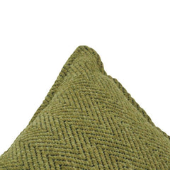 Olive Green Chevron Textured Cotton Cushion Cover – 45x45 cm | Modern Woven Decorative Pillow Cover