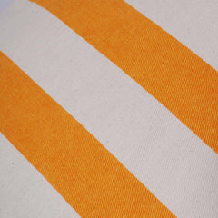 Yellow & White Striped Printed Cotton Cushion Cover with Contrast Back | 45x45 cm Decorative Throw Pillow Cover