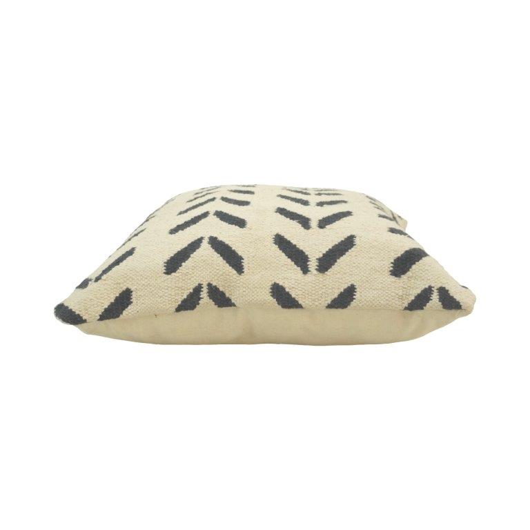 Handmade Mudcloth Inspired Cotton Cushion Cover – Black & Ivory Geometric Design | 45x45 cm - Bulk manufacturer & supplier from Panipat, India