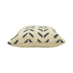 Handmade Mudcloth Inspired Cotton Cushion Cover – Black & Ivory Geometric Design | 45x45 cm
