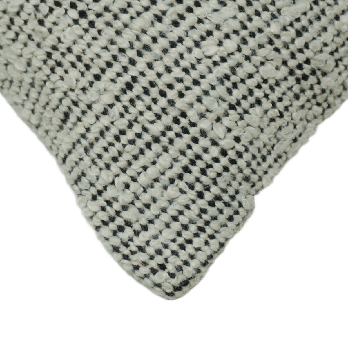 Handwoven Textured Cushion Cover – Ivory & Black Speckled Weave, 45 x 45 cm