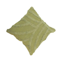 Olive Green Tufted Cotton Cushion Cover | Abstract Textured Design | 45x45 cm Decorative Pillow Cover