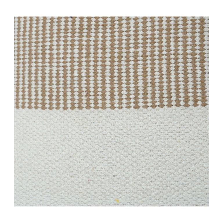 Beige & Ivory Striped Cotton Cushion Cover | Minimal Woven Texture | Modern Neutral Décor Pillow Cover (18x18 Inch)