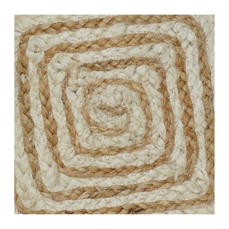 Handwoven Jute Cushion Cover with Spiral Texture | Natural Fiber Boho Pillow Cover | Rustic Square Throw Cushion (18x18 Inch) - Bulk manufacturer & supplier from Panipat, India