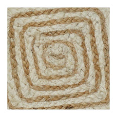 Handwoven Jute Cushion Cover with Spiral Texture | Natural Fiber Boho Pillow Cover | Rustic Square Throw Cushion (18x18 Inch)
