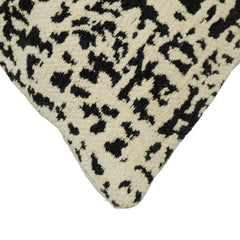Abstract Black & Ivory Jacquard Cushion Cover 45x45 cm | Woven Cotton Decorative Throw Pillow Cover | Modern Designer Sofa Cushion Cover with Hidden Zip