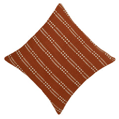 Handwoven Cotton Cushion Cover 45x45 cm | Rust Brown Woven Textured Throw Pillow Cover | Modern Boho Decorative Cushion Cover | Hidden Zipper | 100% Cotton