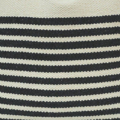 Handmade Black & White Striped Cotton Cushion Cover | Woven Boho Pillow Cover | 45x45 cm