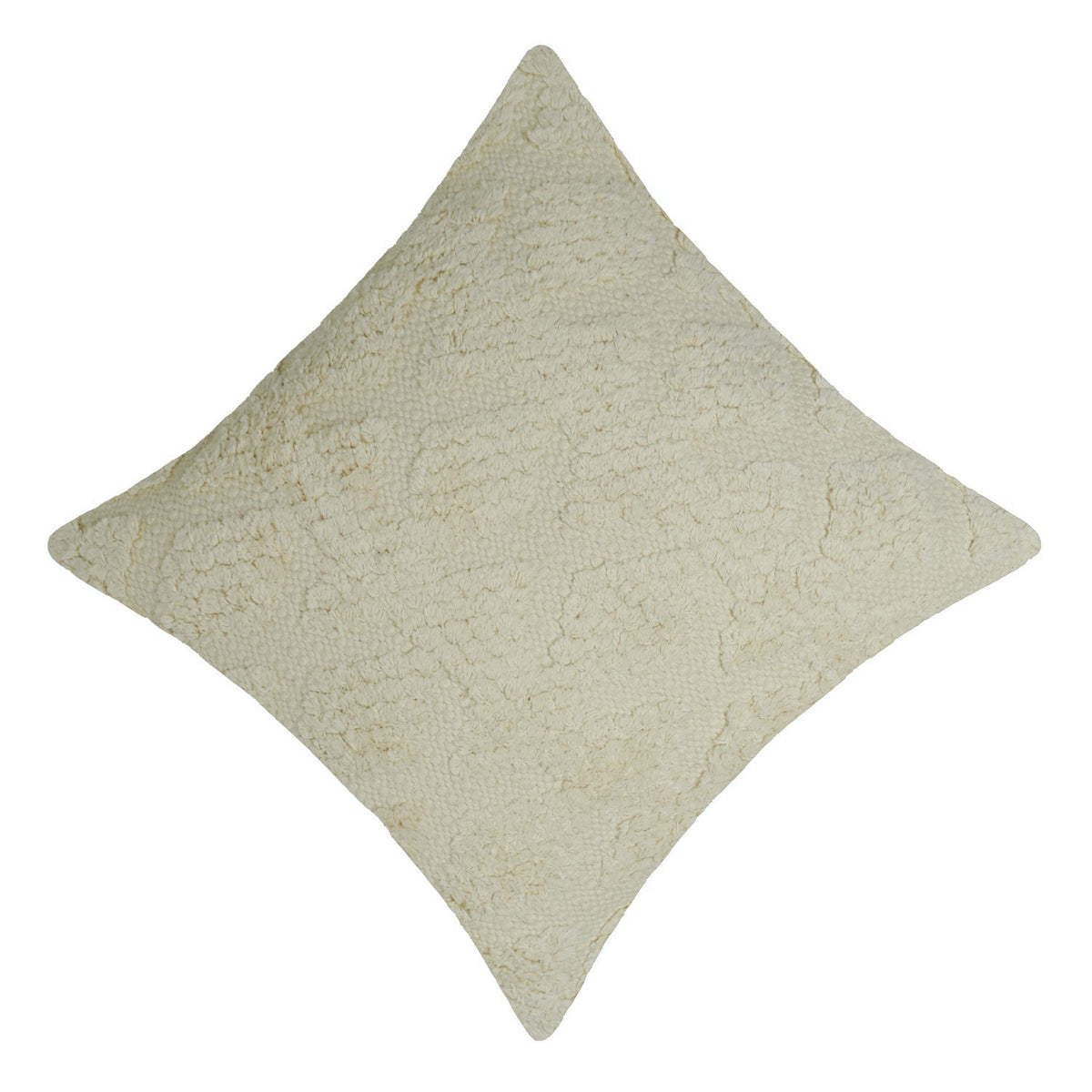 Handwoven Textured Cotton Cushion Cover – Ivory Cream, 45 x 45 cm