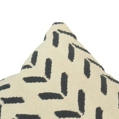 Handmade Mudcloth Inspired Cotton Cushion Cover – Black & Ivory Geometric Design | 45x45 cm