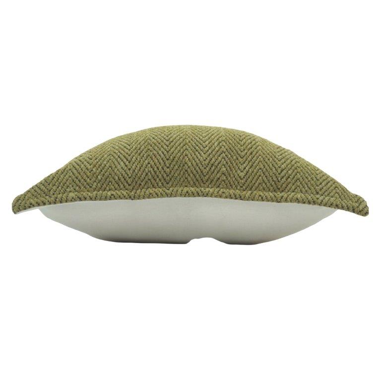 Olive Green Chevron Textured Cotton Cushion Cover – 45x45 cm | Modern Woven Decorative Pillow Cover - Bulk manufacturer & supplier from Panipat, India