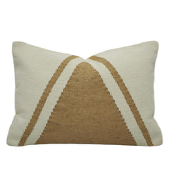 Handwoven Beige & Natural Geometric Textured Cushion Cover – 35 x 50 cm
