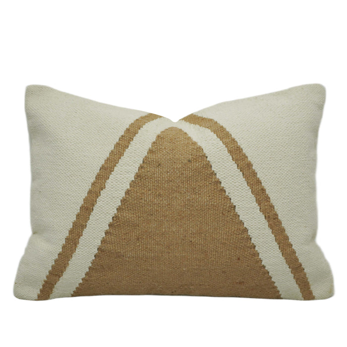 Handwoven Beige & Natural Geometric Textured Cushion Cover – 35 x 50 cm