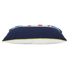 Embroidered Nautical Fish Cotton Cushion Cover | Marine-Inspired Decorative Pillow | 40 x 60 cm