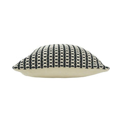 Handmade Cotton Woven Cushion Cover 45x45 cm | Black & Ivory Geometric Stripe Decorative Pillow Cover
