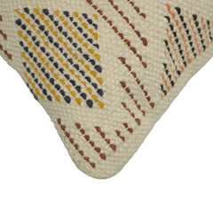 Handwoven Cotton Geometric Cushion Cover 45x45 cm | Woven Diamond Pattern Decorative Throw Pillow Cover | Boho Modern Sofa Cushion Cover | Concealed Zip | 100% Cotton