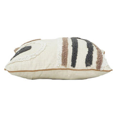 Tufted Abstract Cotton Cushion Cover 45x45 cm | Textured Geometric Design | Neutral Boho Decor Pillow Cover