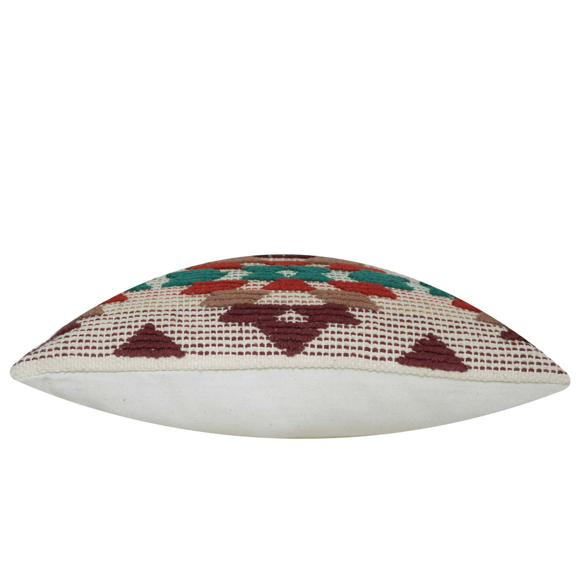 Handwoven Multicolor Geometric Textured Cushion Cover – 45 x 45 cm