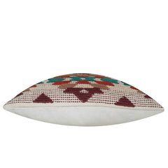 Handwoven Multicolor Geometric Textured Cushion Cover – 45 x 45 cm