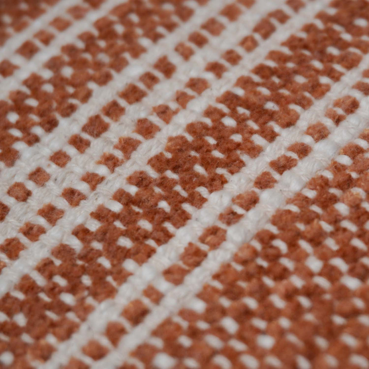 Handmade Cotton Cushion Cover 45x45 cm | Rust Orange Woven Stripe Cushion Cover | Modern Farmhouse Decorative Throw Pillow Cover | Hidden Zip | Sofa & Bed Décor - Bulk manufacturer & supplier from Panipat, India