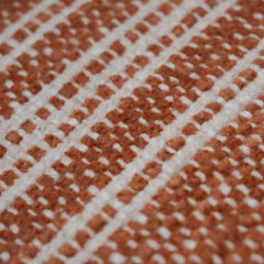 Handmade Cotton Cushion Cover 45x45 cm | Rust Orange Woven Stripe Cushion Cover | Modern Farmhouse Decorative Throw Pillow Cover | Hidden Zip | Sofa & Bed Décor