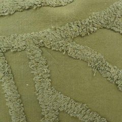 Olive Green Tufted Cotton Cushion Cover | Abstract Textured Design | 45x45 cm Decorative Pillow Cover