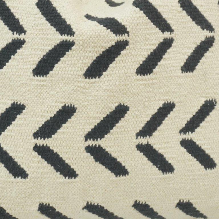 Handmade Mudcloth Inspired Cotton Cushion Cover – Black & Ivory Geometric Design | 45x45 cm - Bulk manufacturer & supplier from Panipat, India