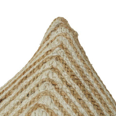 Handwoven Jute Cushion Cover with Spiral Texture | Natural Fiber Boho Pillow Cover | Rustic Square Throw Cushion (18x18 Inch)