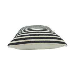 Handmade Black & White Striped Cotton Cushion Cover | Woven Boho Pillow Cover | 45x45 cm