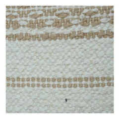 Handwoven Cotton Cushion Cover with Textured Neutral Stripes | Beige & Cream Boho Accent Pillow | 18x18 Inch