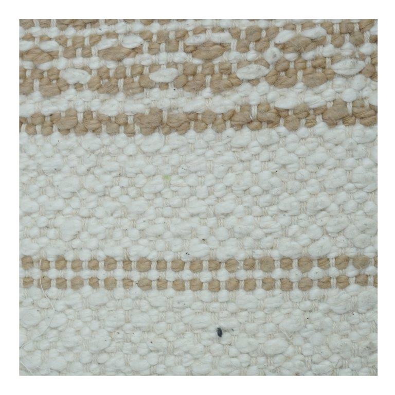 Handwoven Cotton Cushion Cover with Textured Neutral Stripes | Beige & Cream Boho Accent Pillow | 18x18 Inch