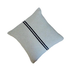 Handmade Cotton Cushion Cover 45x45 cm | Minimalist Black Stripe Woven Pillow Cover | Boho Modern Décor Cushion