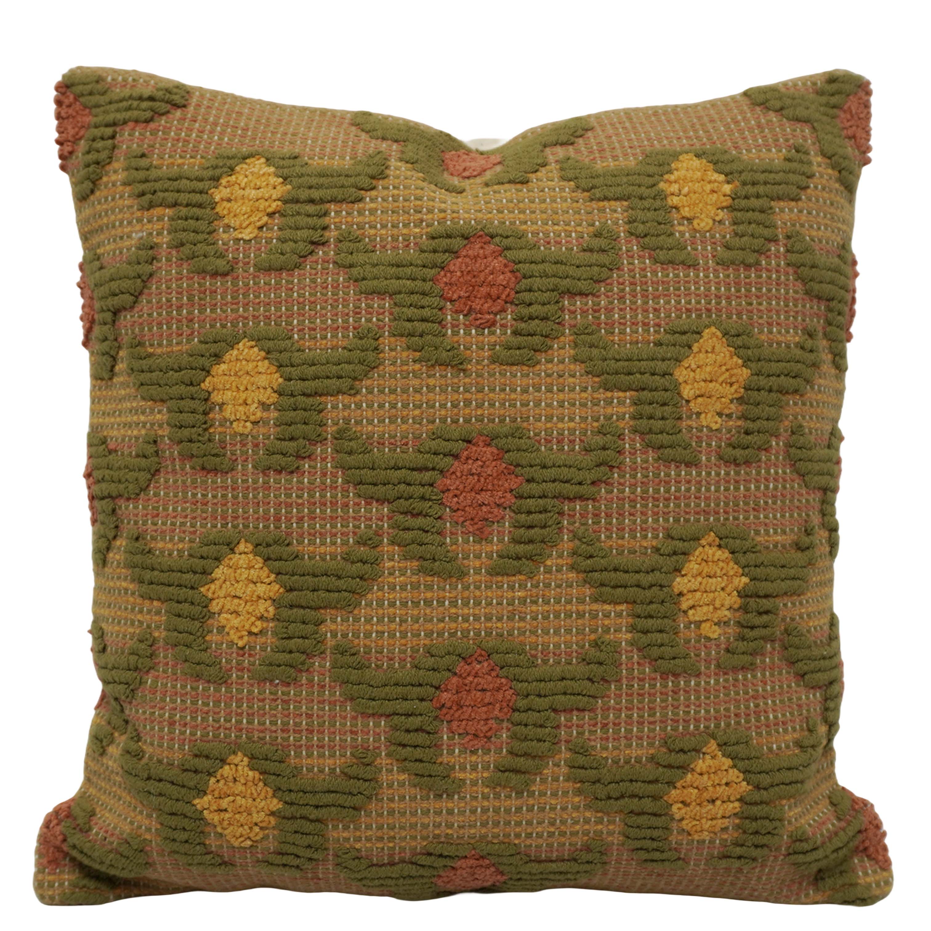 Handwoven Cotton Cushion Cover 45x45 cm | Geometric Tufted Woven Decorative Throw Pillow Cover | Boho Rustic Home Décor | Concealed Zipper | 18x18 Inch