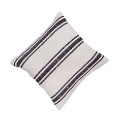 Handmade Black Stripe Cotton Cushion Cover 45x45 cm | Woven Decorative Throw Pillow Cover | Modern Farmhouse & Scandinavian Style