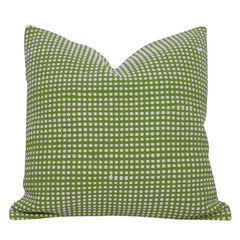 Handwoven Cotton Cushion Cover – Green & White Geometric Dot Pattern, 45 x 45 cm
