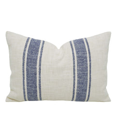 Handwoven Ivory & Blue Striped Cushion Cover – 35 x 50 cm