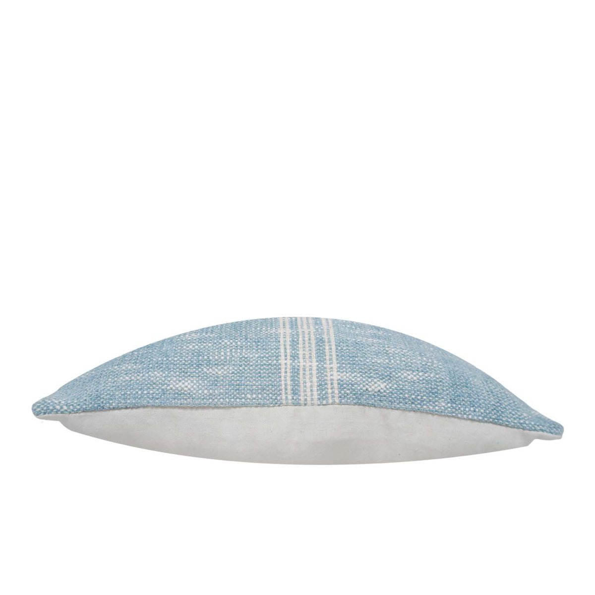 Handmade Woven Cotton Cushion Cover 45x45 cm | Blue with White Center Stripe | Farmhouse Decorative Throw Pillow Cover | Hidden Zipper | Sofa & Bed Cushion Cover - Bulk manufacturer & supplier from Panipat, India