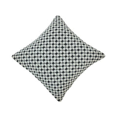 Black & White Checkered Cotton Cushion Cover | Textured Woven Design | 45x45 cm