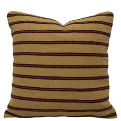 Handwoven Cotton Striped Cushion Cover 45x45 cm | Beige & Brown Woven Decorative Throw Pillow Cover | Hidden Zipper | Modern Rustic Home Décor