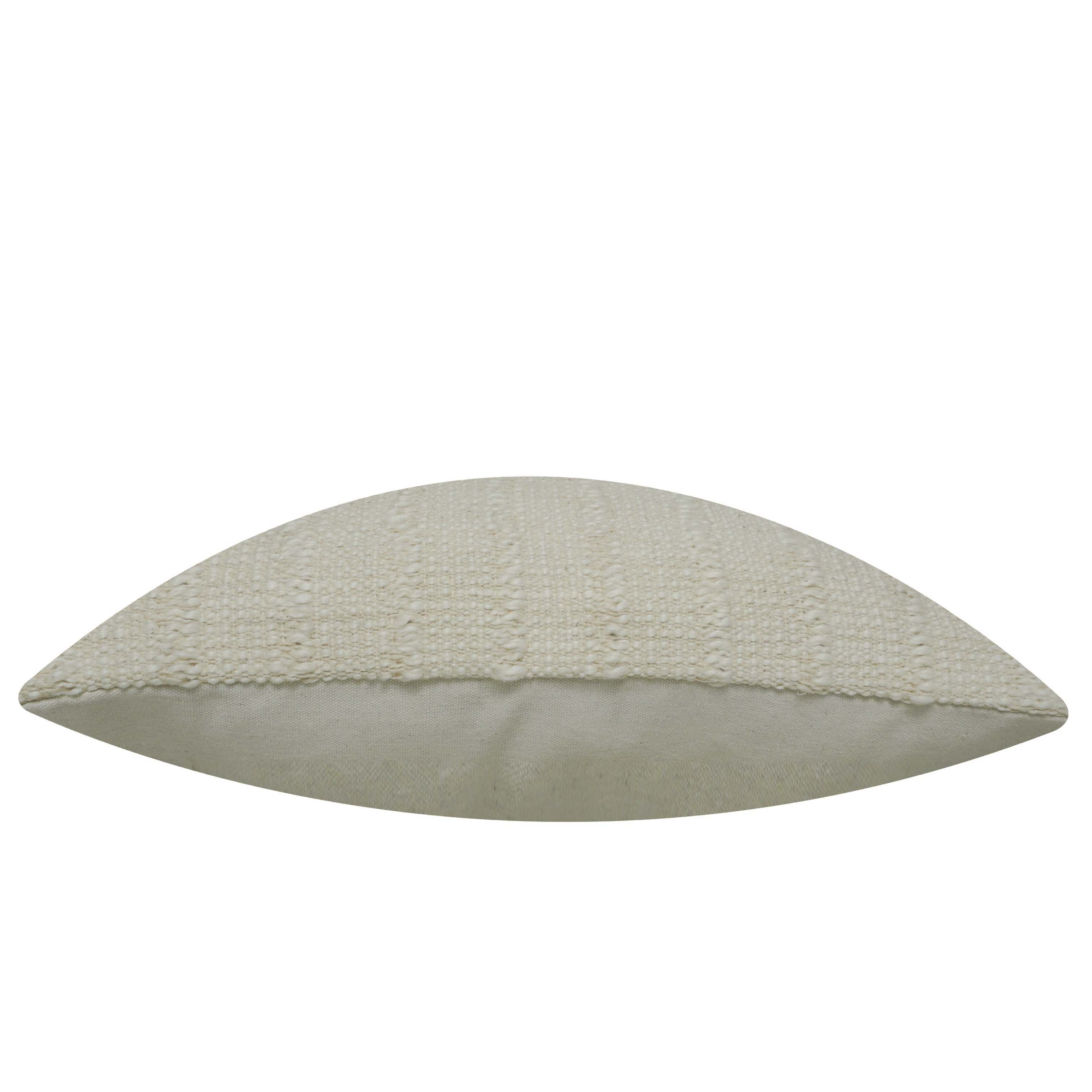 Handwoven Cotton Cushion Cover 45x45 cm | Textured Woven Throw Pillow Cover | Ivory Decorative Cushion Cover with Concealed Zipper | Boho & Modern Home Décor
