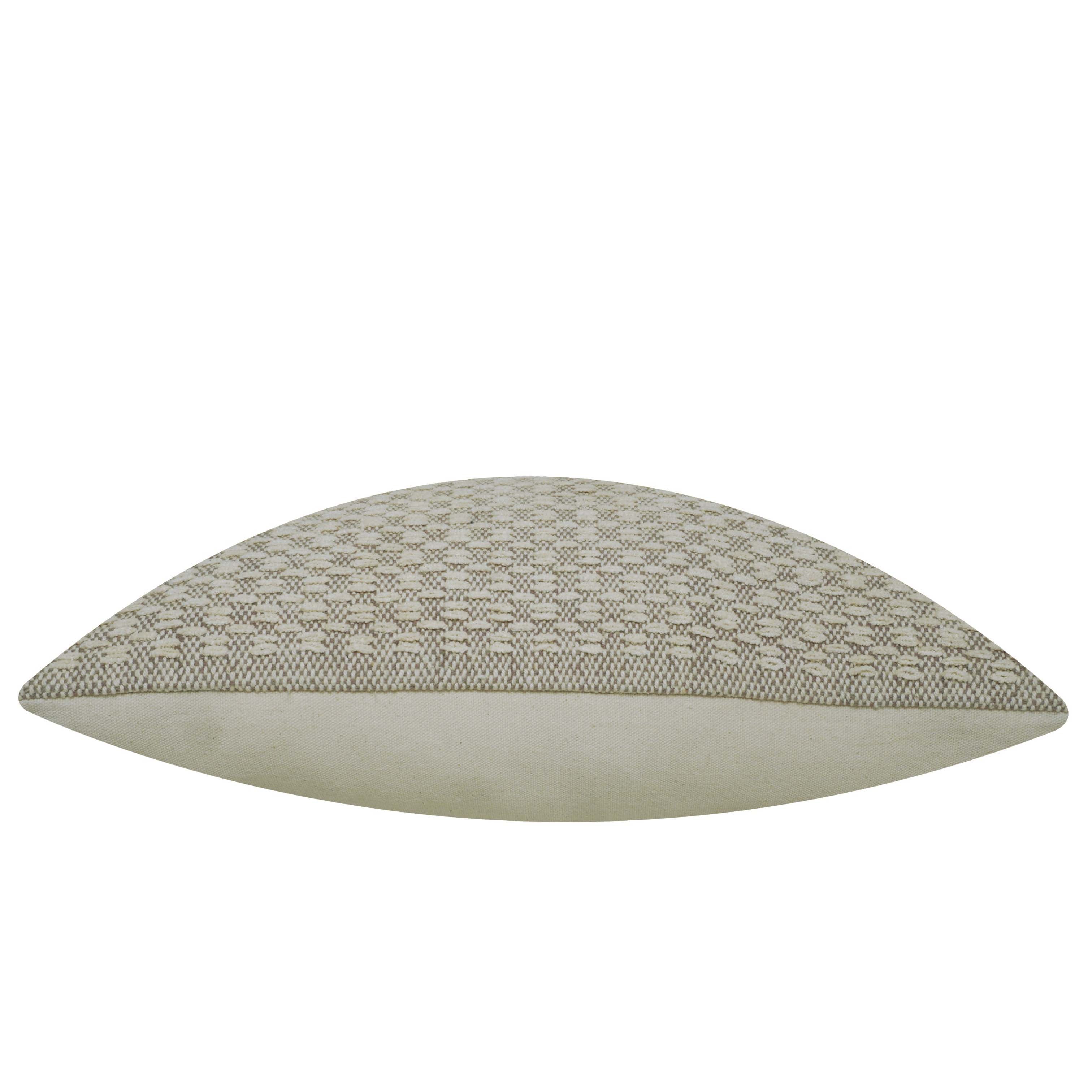 Handwoven Textured Cotton Cushion Cover 45x45 cm – Natural Sage Green & Ivory Woven Design