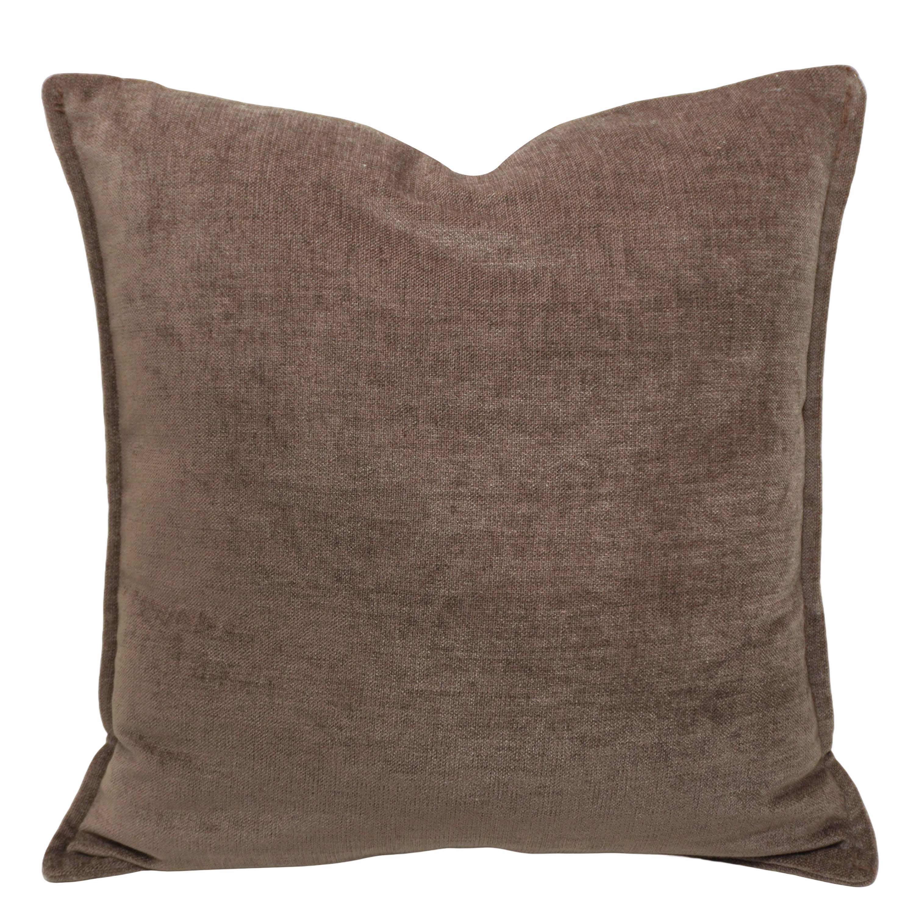 Solid Brown Cotton Cushion Cover 45x45 cm | Minimalist Decorative Throw Pillow Cover | Hidden Zip | Soft Home Décor Cushion Case