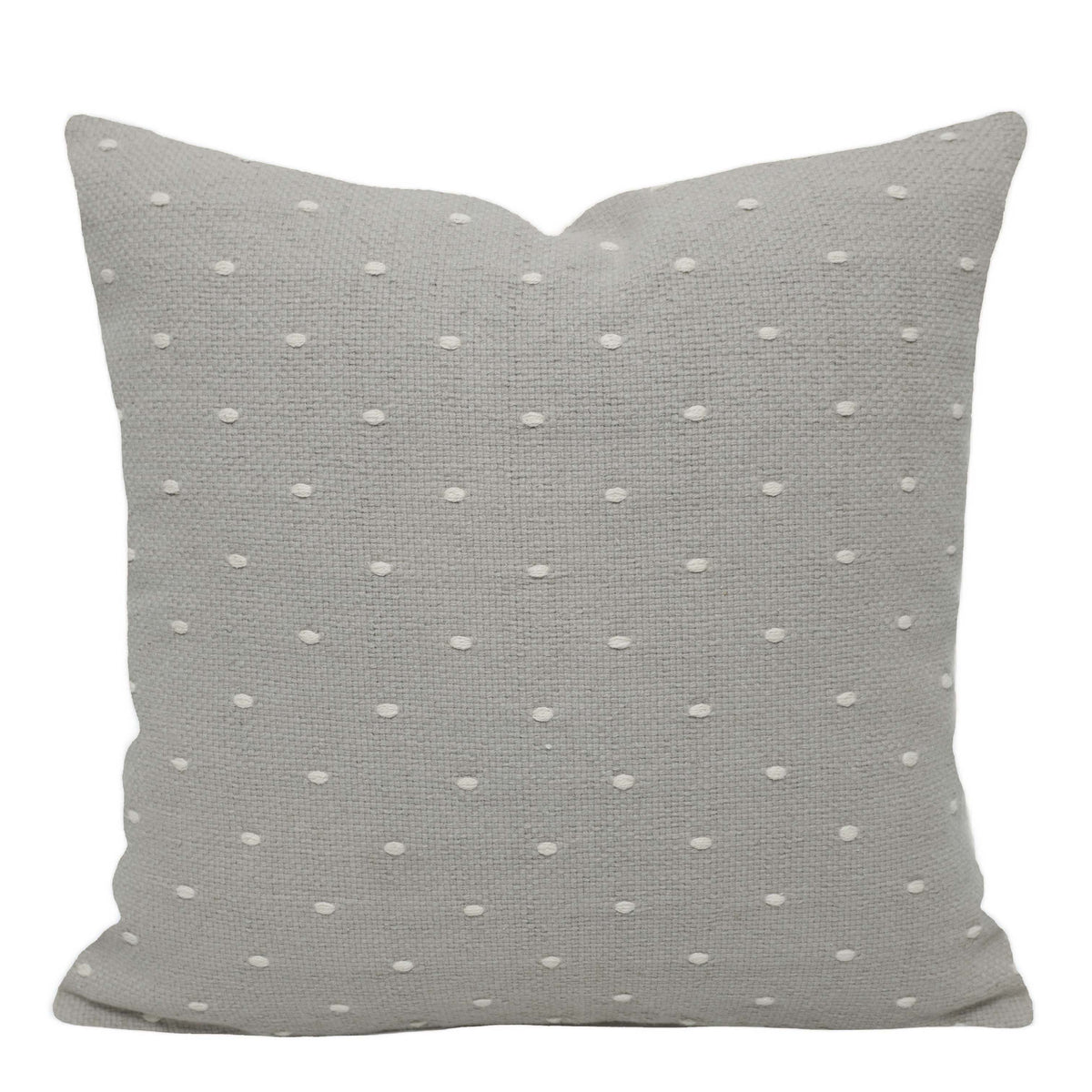Handmade Textured Cushion Cover 45x45 cm – Grey with White Dotted Pattern