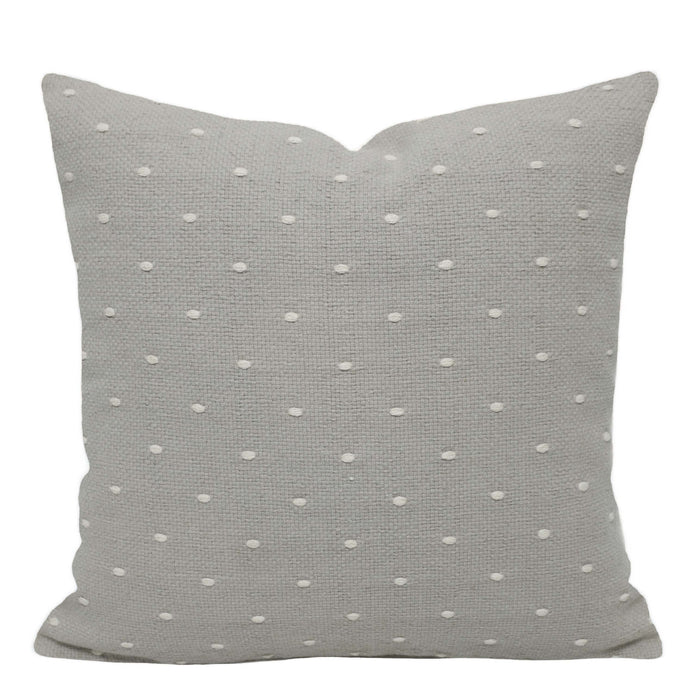 Handmade Textured Cushion Cover 45x45 cm – Grey with White Dotted Pattern