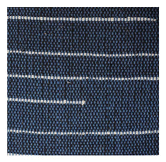 Handwoven Indigo Cotton Cushion Cover with Minimal Striped Design | 18x18 Inch Decorative Pillow Cover