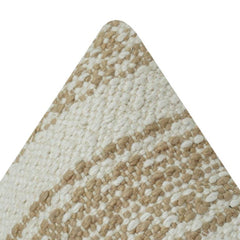 Handwoven Cotton Cushion Cover with Textured Neutral Stripes | Beige & Cream Boho Accent Pillow | 18x18 Inch